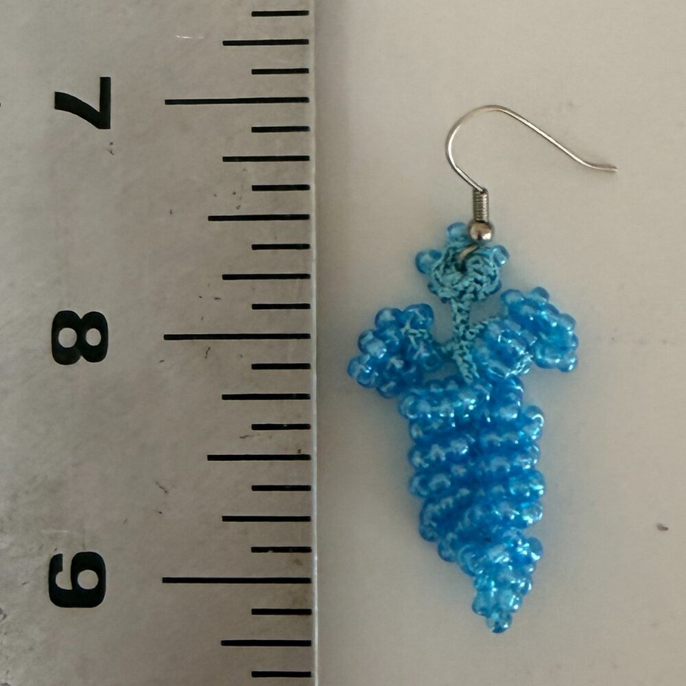 Collectable Traditional Turkish Boncuk Oya Pink Beaded Twisted Grapes Earrings